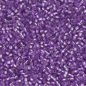 Miyuki Delica DB1343 Silver Lined Dyed Lavender Cylinder/Tube Beads, 5 or 10 gm