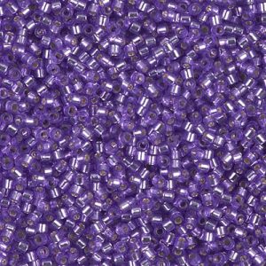 Miyuki Delica DB1347 Silver Lined Dyed Lilac Cylinder/Tube Beads, 5 or 10 gm
