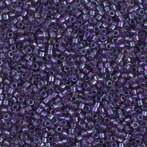 Miyuki Delica DB1756 Sparkling Purple Lined Amethyst AB Cylinder/Tube Beads, 5 or 10 gm