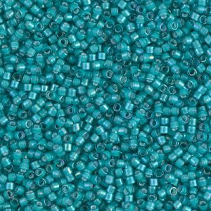 Miyuki Delica DB1782 Perles cylindriques/tubes brillantes doublées de bleu sarcelle, 5 ou 10 g