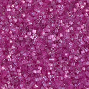 Miyuki Delica DB1808 11/0 Perles cylindriques/tubes en satin de soie fuchsia teint, 5 ou 10 g