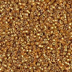 Miyuki Delica DB1833  11/0 Duracoat Galvanized Yellow Gold Cylinder/Tube Beads - 5 or 10 gm