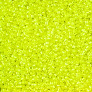 Miyuki Delica DB2031   11/0 Luminous Limeade Lined Crystal Cylinder/Tube Beads - 5 or 10 gm