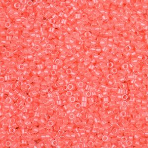Miyuki Delica DB2034 11/0 Luminous Flamingo Lined Crystal Cylinder/Tube Beads, 5 or 10 gm