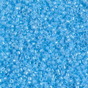 Miyuki Delica DB2039 11/0 Luminous Ocean Blue Lined Crystal Cylinder/Tube Beads, 5 or 10 gm