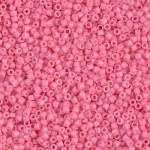 Miyuki Delica DB2117 11/0 Duracoat Opaque Carnation Pink Dyed Cylinder/Tube Beads, 5 or 10 gm