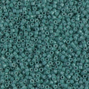 Miyuki Delica DB2131  11/0 Duracoat Opaque Eucalyptus Green Dyed Cylinder/Tube Beads, 5 or 10 gm