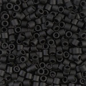 Miyuki Delica DBL310 / DBL0310  8/0 Matte Black Cylinder/Tube Seed Beads, 5 or 10 gm