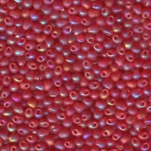 Miyuki Drop 2.8 mm DP28-140FR  Matte Transparent Red AB Drop Beads - 5 or 10 gm