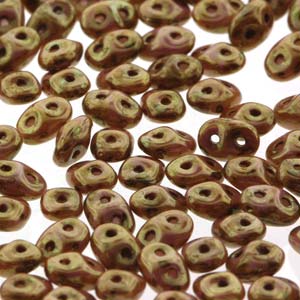 Matubo Superduo 2.5 x 5 mm 03000-65491  Chalk Lazure Red Beads - 5 or 10 gm