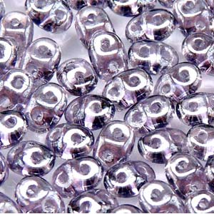Matubo Superduo 2.5 x 5 mm 20500-14400  Tanzanite White Luster Glass Beads - 5 or 10 gm
