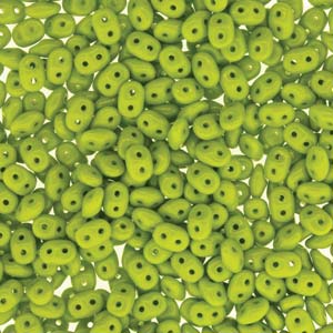 Matubo Superduo 2.5 x 5 mm 53410  Opaque Green Beads - 5 or 10 gm