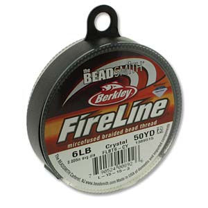 Berkley Fireline 6 lb. Crystal, 50 Yards Microfused Braided Bead Thread / Fishing Line