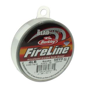 Berkley Fireline 4 lb. Smoke Grey, 50 Yards Microfused Braided Bead Thread / Fishing Line