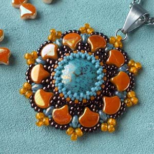 Chrysanthemum Pendant Free Digital Download Beading Pattern/Tutorial/Instructions/How To (Click on Link Below)