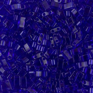 Miyuki Half Tila TLH-151   5 x 2.3 mm  Transparent Cobalt Tile Beads - 5 or 10 gm