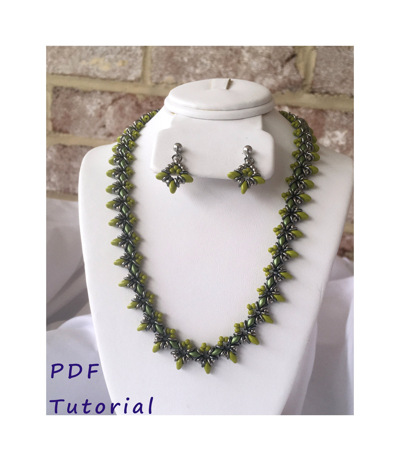 TriStar Necklace and Earrings Set PDF Tutorial/Pattern/Instructions