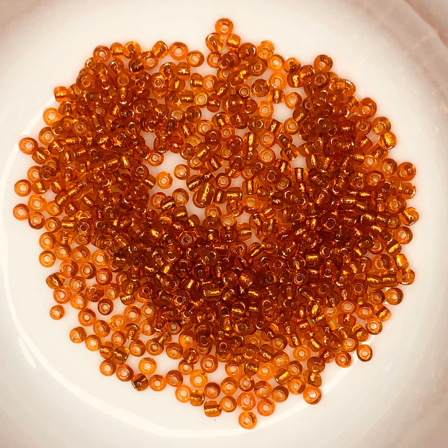 8/0 Silver Lined Transparent Orange Seed Beads - 2.65 or 5 gm