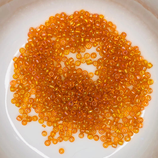 11/0 Transparent Light Orange AB Seed Beads, 2.10 or 5 gm