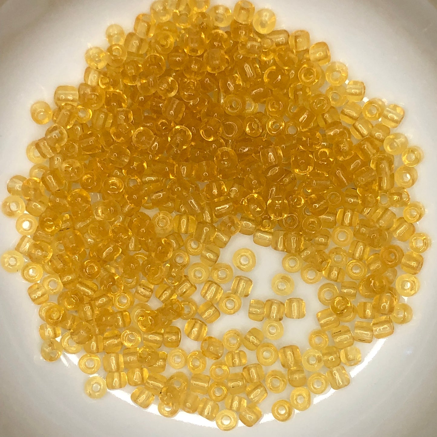 6/0 Transparent Light Topaz Seed Beads, 3.79 or 5 gm