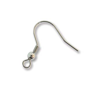 22-Gauge 21 mm Stainless Steel French Fish Hook Ear Wires - 1 Pair