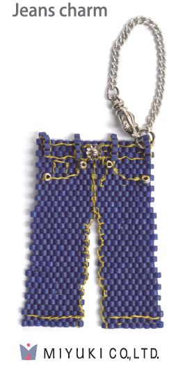 Denim Jeans Charm Free Digital Download Beading Pattern/Tutorial/Instructions/How To (Click on Link Below)