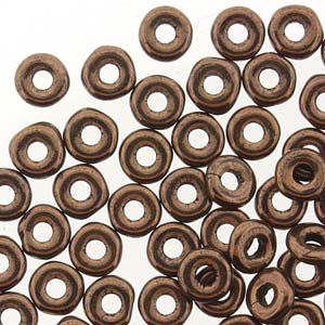 Czech O Bead 3.8 x 1 mm 23980-14415 Jet Bronze Beads (Circle, Zero, Donut) - 5 gm
