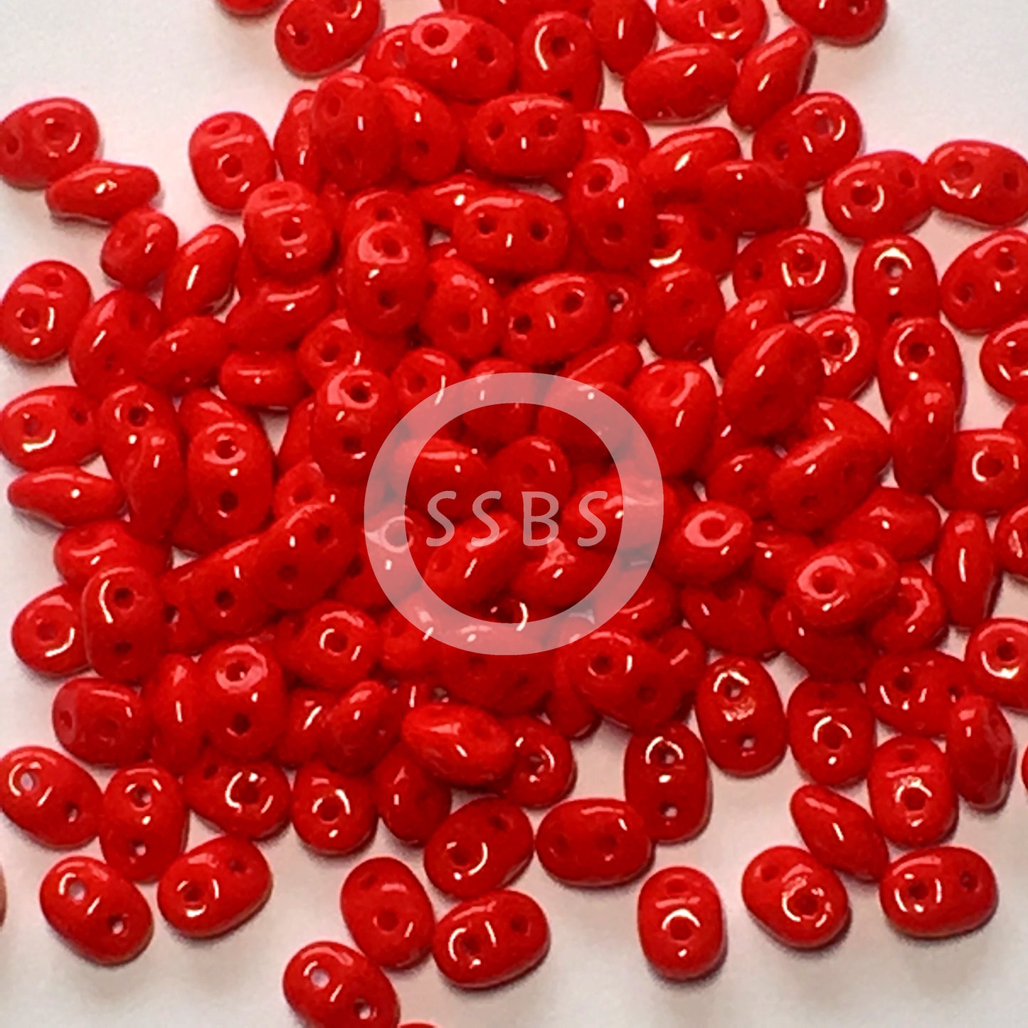 Matubo Superduo 2.5 x 5 mm 93200  Opaque Coral Red Beads - 5 or 10 gm