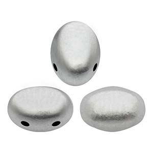 Samos Par Puca 7 x 5 mm 00030-01700 Silver Aluminum Matte Beads  - 25 Beads