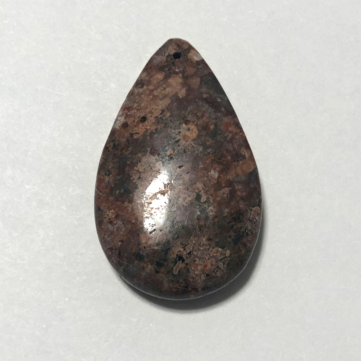 Jasper Semi-Precious Stone Flat Teardrop Pendant A, 30 mm