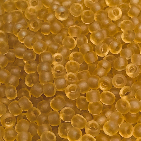 TOHO TR-8-2F   8/0 Light Topaz Transparent Matte Seed Beads, 5 or 10 Grams