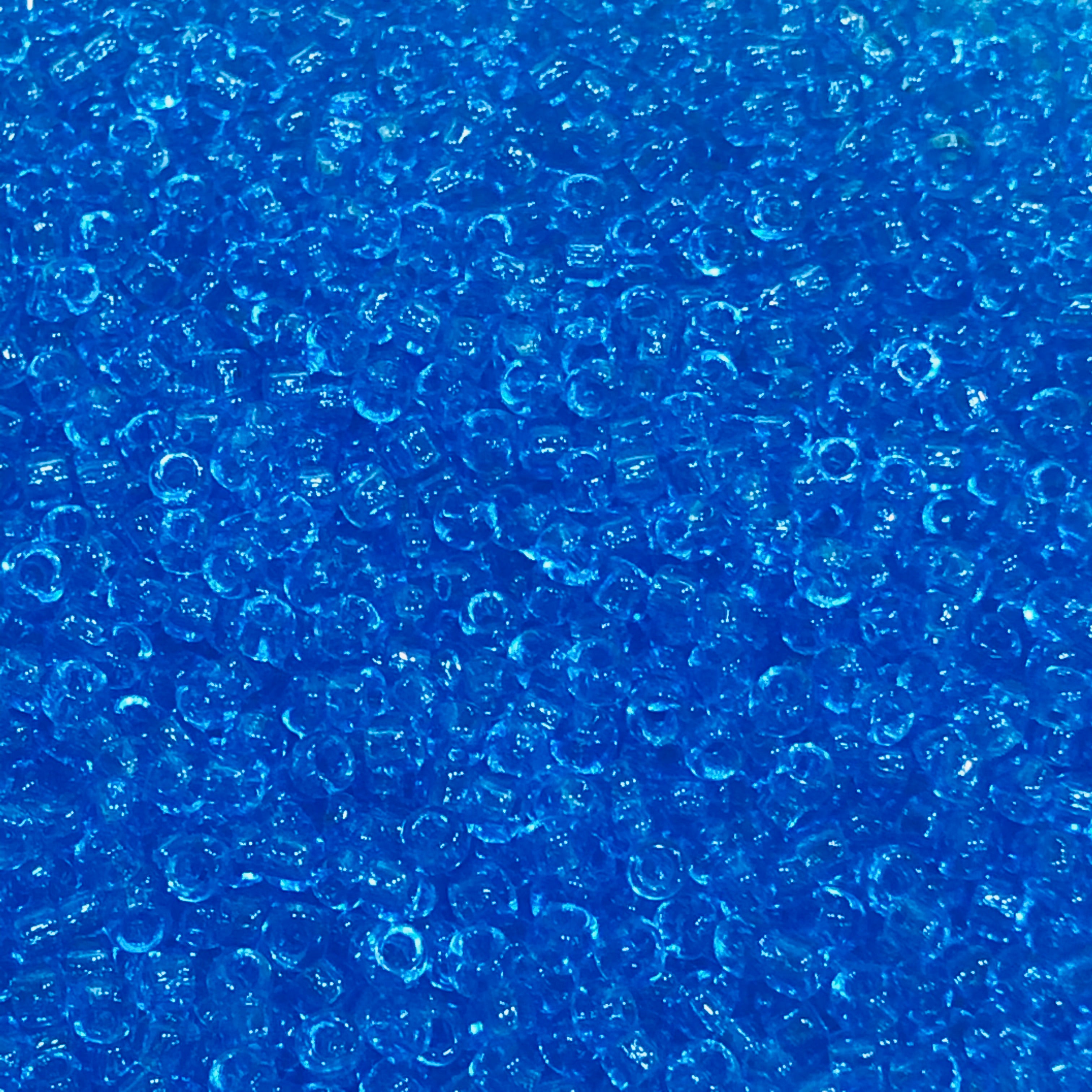 TOHO TR-8-3B 8/0 Transparent Aqua Seed Beads, 5 or 10 Grams