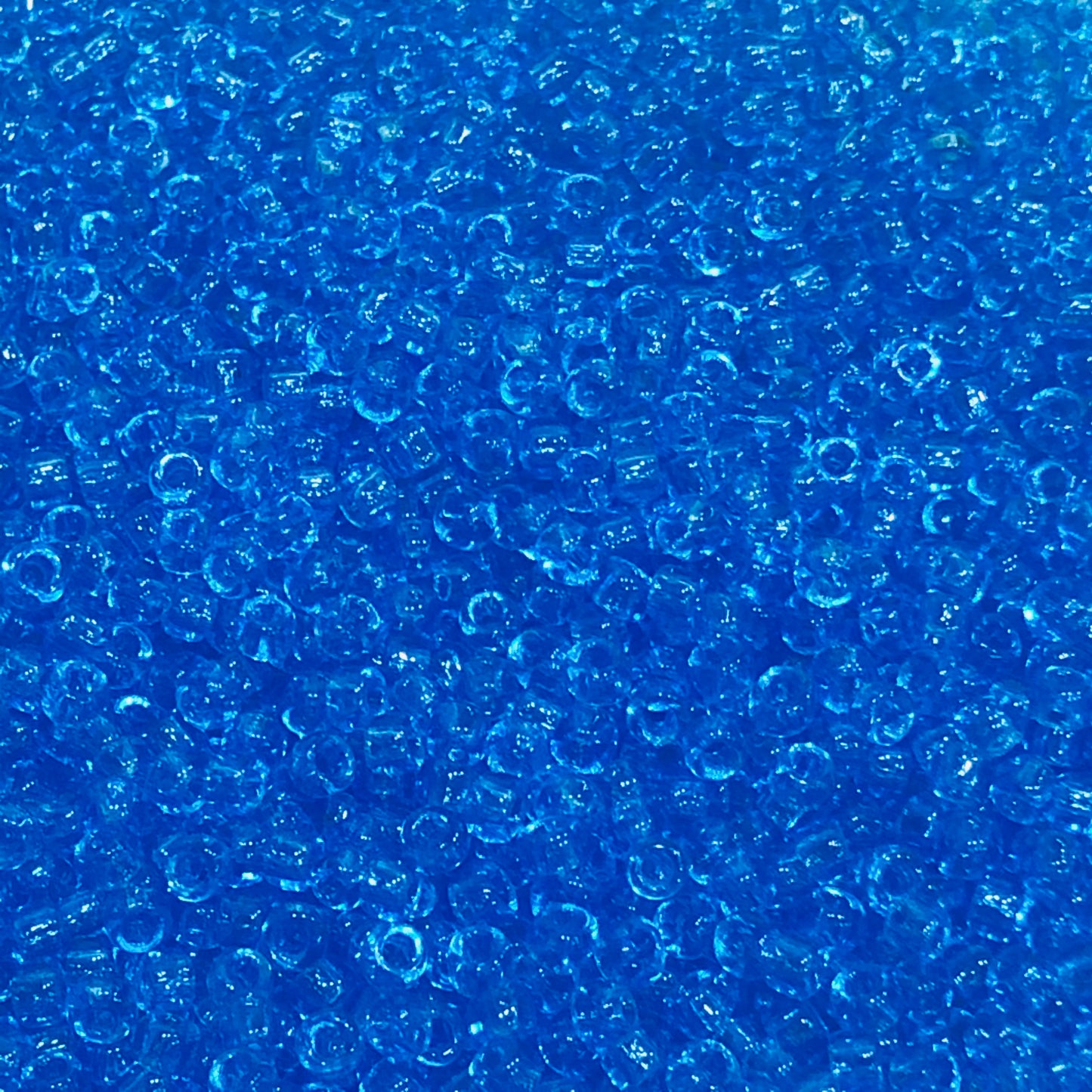 TOHO TR-8-3B   8/0 Transparent Aqua Seed Beads, 5 or 10 Grams