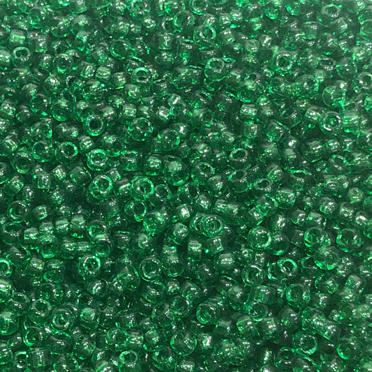 TOHO TR-8-7B   8/0 Transparent Dark Green Seed Beads, 5 or 10 Grams