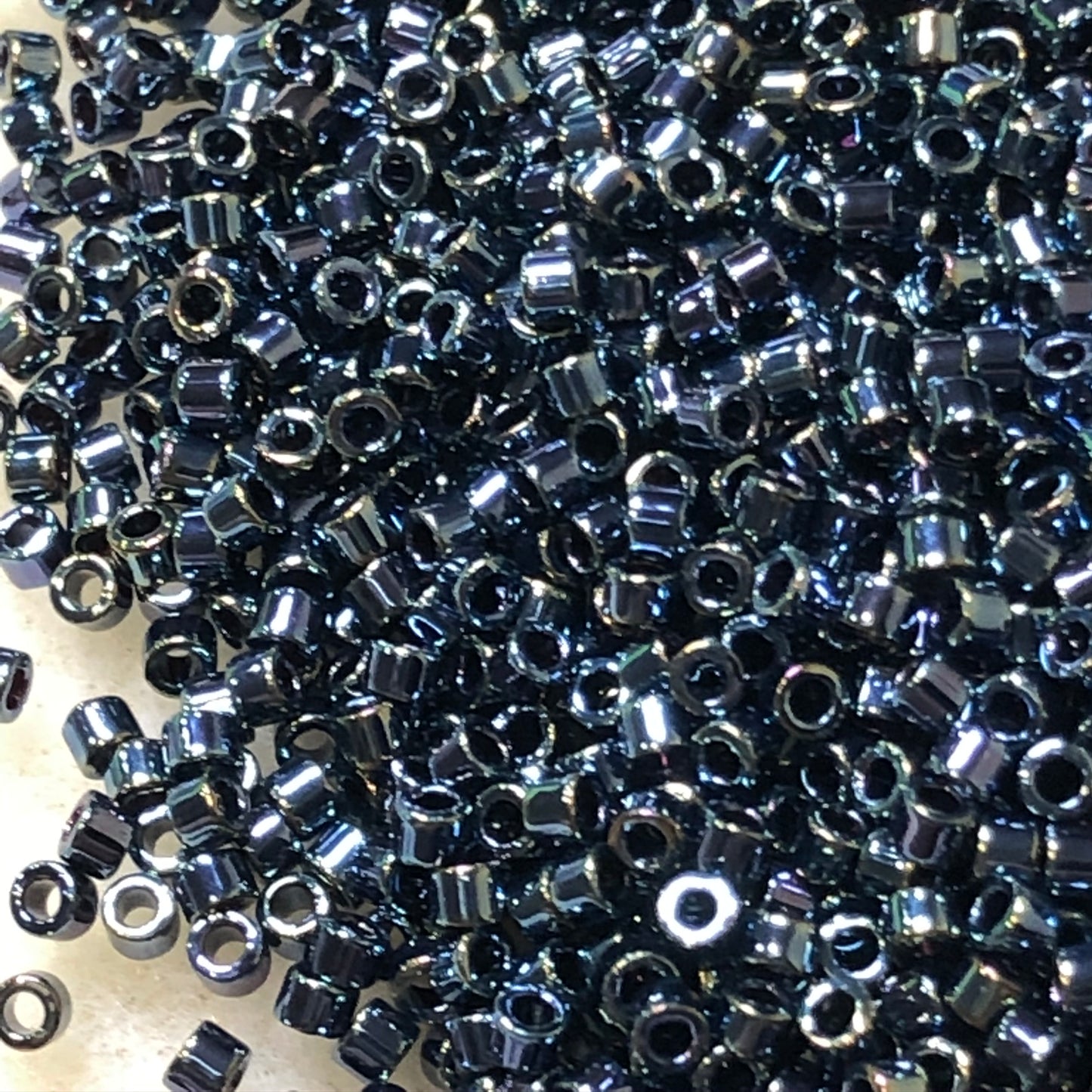 Miyuki Delica DB6 /DB06  11/0 Metallic Gunmetal Iris Cylinder/Tube Beads, 5 gm