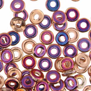 Czech O Bead 3.8 x 1 mm 00030-29500 Crystal Sliperit Beads (Circle, Zero, Donut) - 5 gm