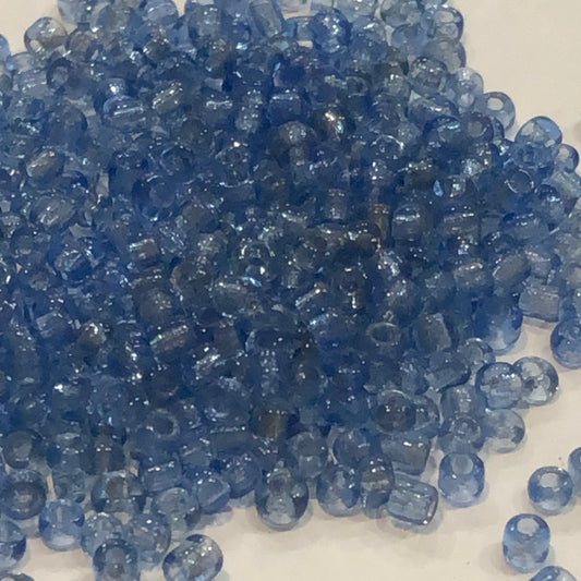 11/0 Transparent Cornflower Blue Seed Beads - 5 gm