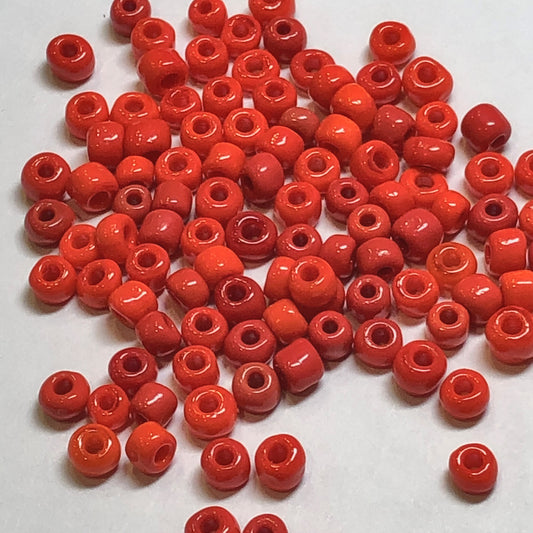 6/0 Shades of Opaque Bright Red Seed Bead, 4.5 or 5 gm