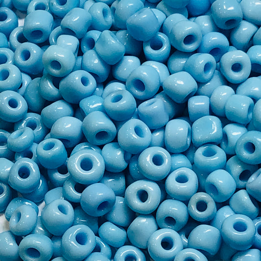6/0 Shades of Opaque Light Blue Seed Beads - 3, 5 or 10 gm