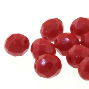 Czech Fire Polished FPR0493200 Red Glass Beads, 4 mm - 38 Beads