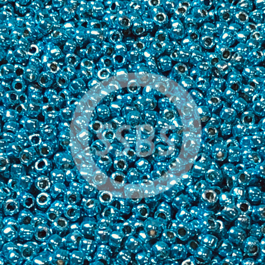 TOHO TR-11-PF582  11/0 Light Teal Blue Galvanized Permafinish Seed Beads, 5 or 10 gm