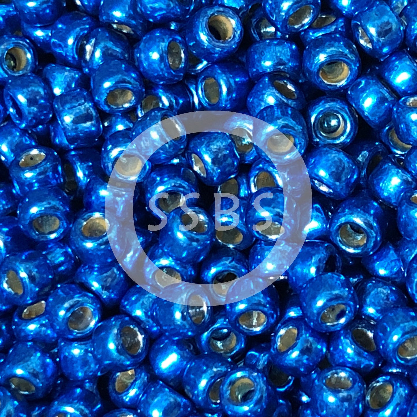 TOHO TR-8-PF585  8/0 Royal Blue Galvanized PermaFinish Seed Beads, 5 or 10 gm