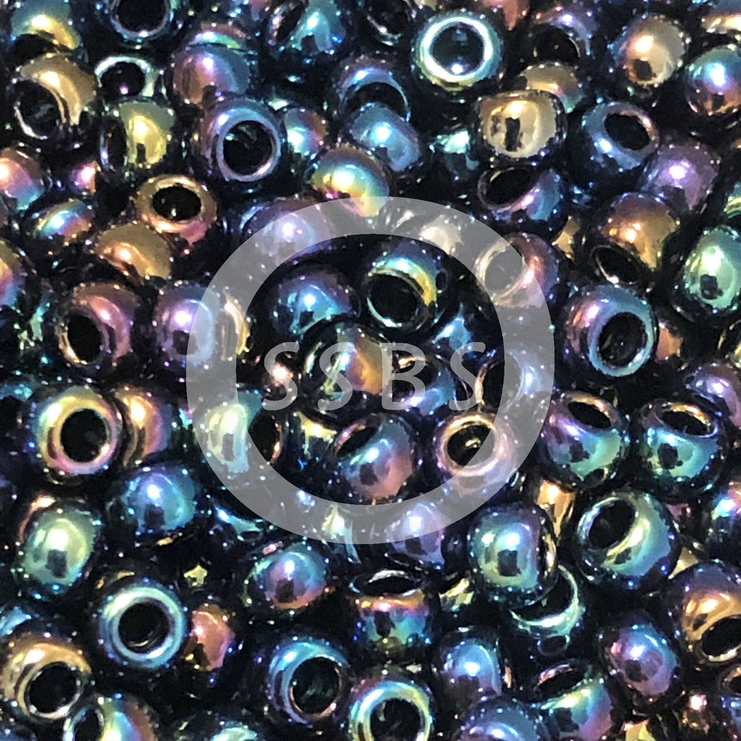 TOHO TR-8-86   8/0 Metallic Jet Black Iris Seed Beads, 5 or 10 Grams