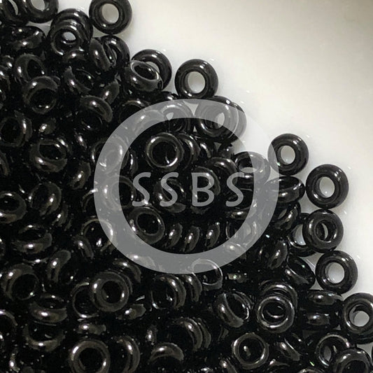 Lot of 2000 beads, surroundings, 2mm beads, 31g, black seed beads, black  beads, seed beads, black glass, glossy black, PR9