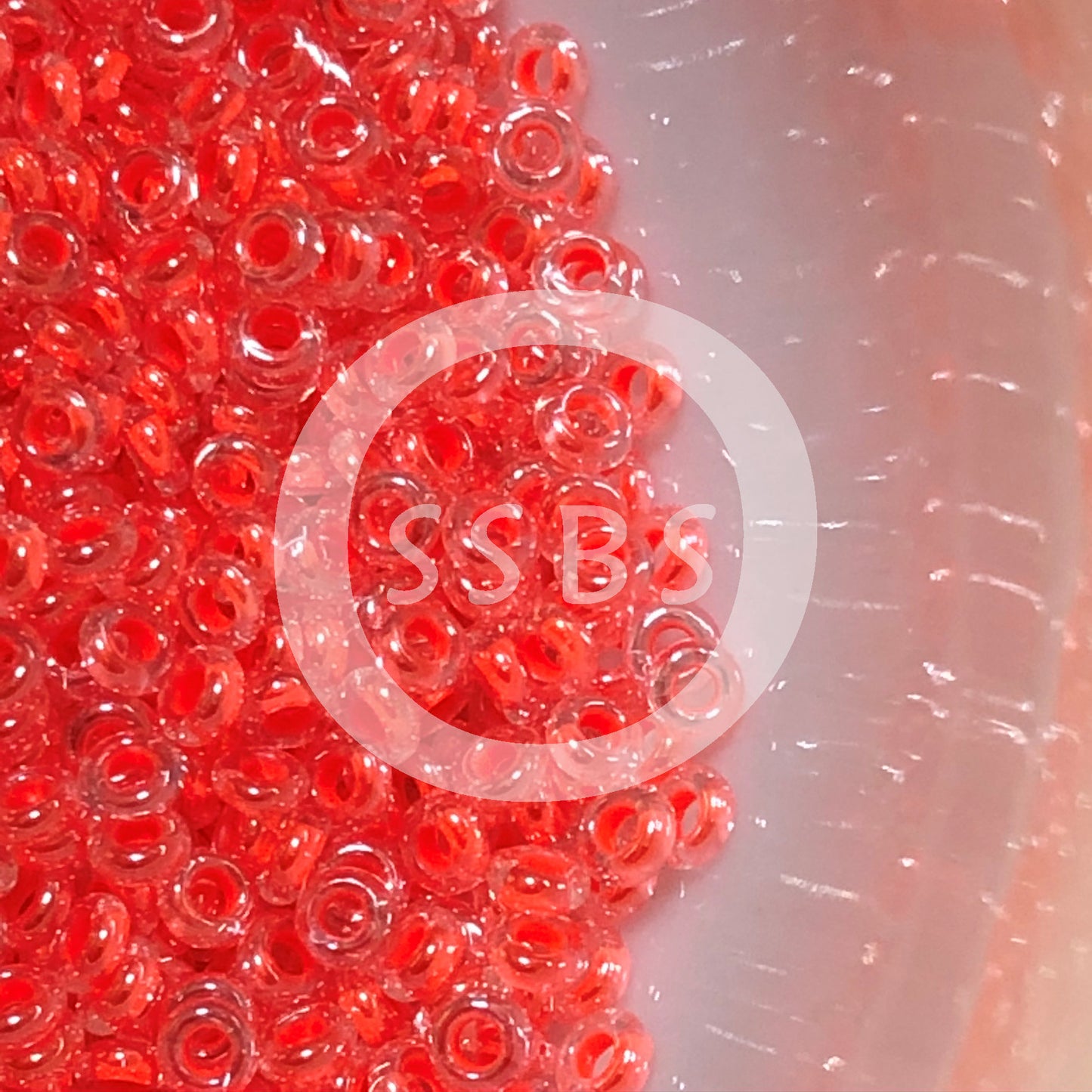 TOHO TD-8-803  - 8/0  Neon Salmon Lined Crystal Demi Beads, 5 gm