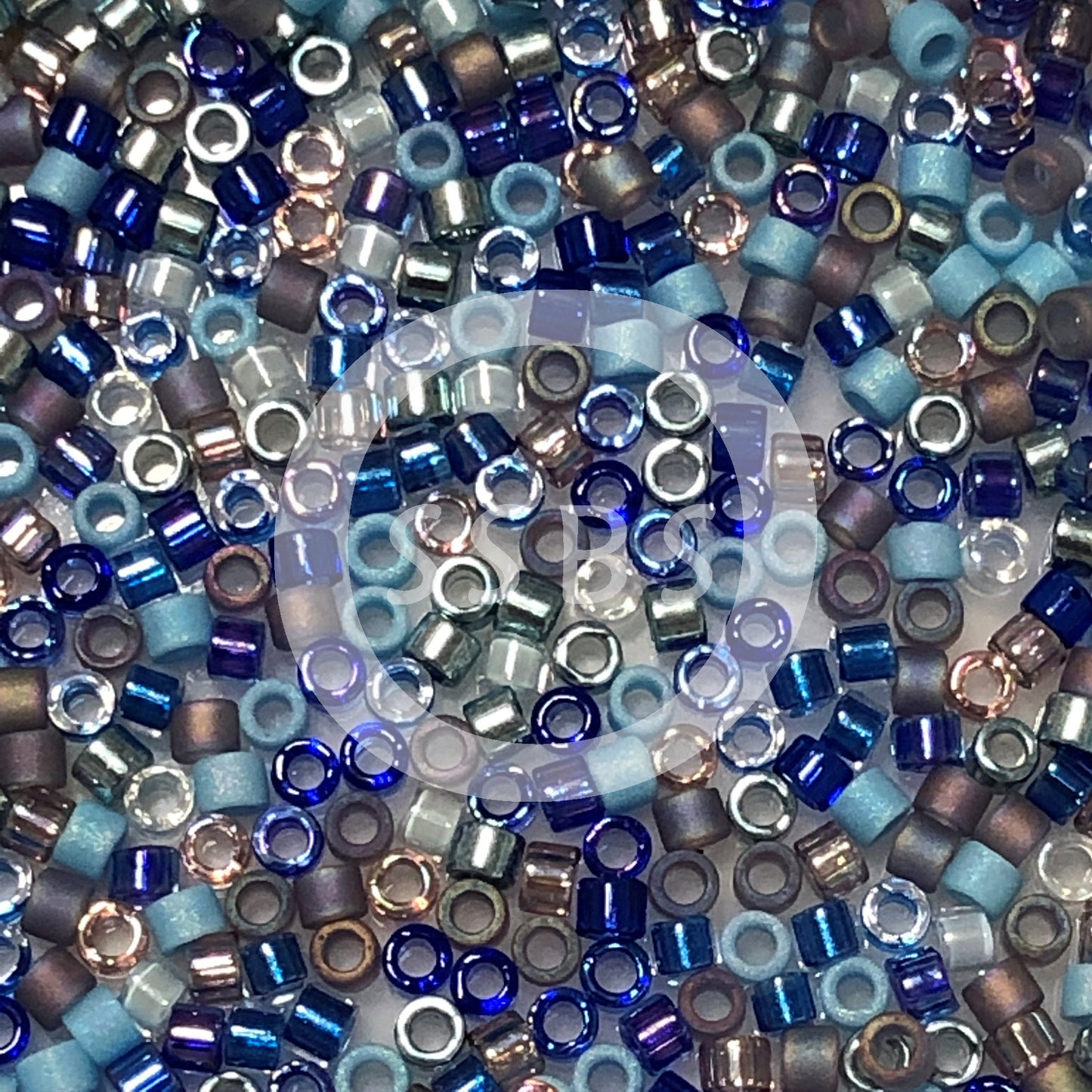 Miyuki Delica DB-MIX11  11/0 Caribbean Blue Mix Cylinder/Tube Beads - 5 or 10 gm