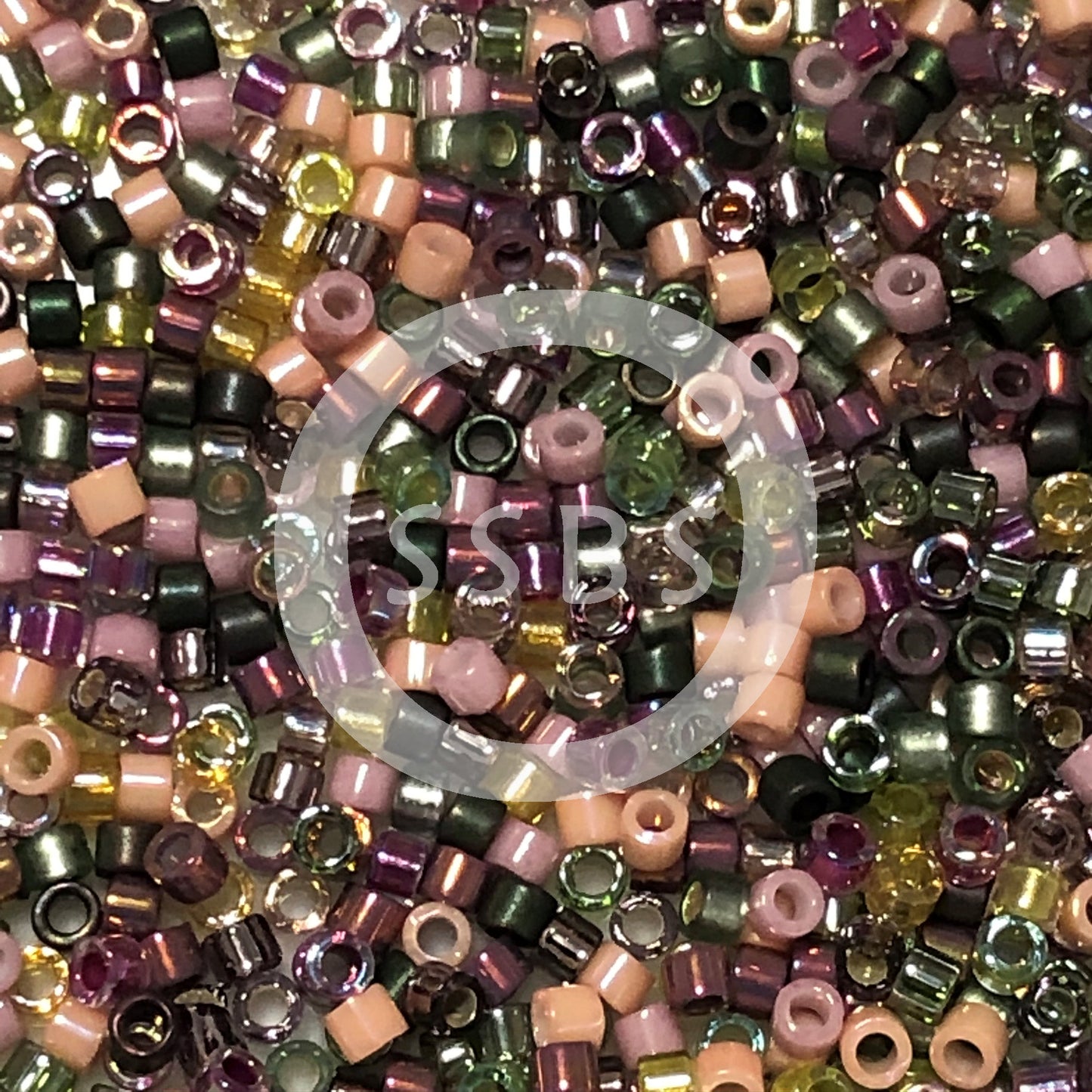 Miyuki Delica DB-MIX21  11/0 Lavender Garden Mix Cylinder/Tube Beads - 5 or 10 gm