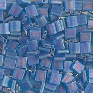 Miyuki Tila TL-149FR  5 mm Matte Transparent Capri Blue AB Beads - 5 or 10 gm