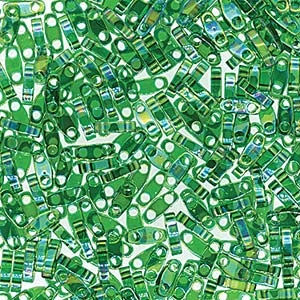 Miyuki Quarter Tila QTL-179 5 x 1,2 mm Transparent Green AB Luster Beads - 5 nebo 10 g