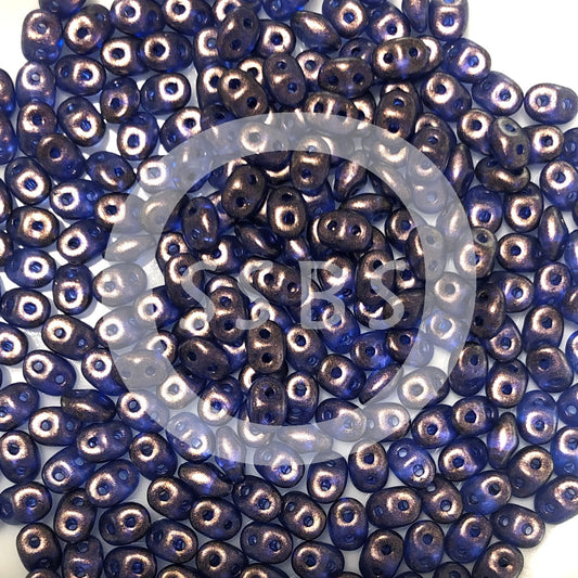 Matubo Superduo 2.5 x 5 mm 00030-29264  Halo Cerulean Blue Beads - 5 or 10 gm